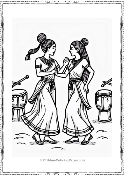 Manga Festival Dancers In Traditional Attire Free PDF Printable