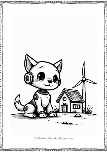 Manga Robot Pet Companion In A Futuristic Setting Free PDF Printable