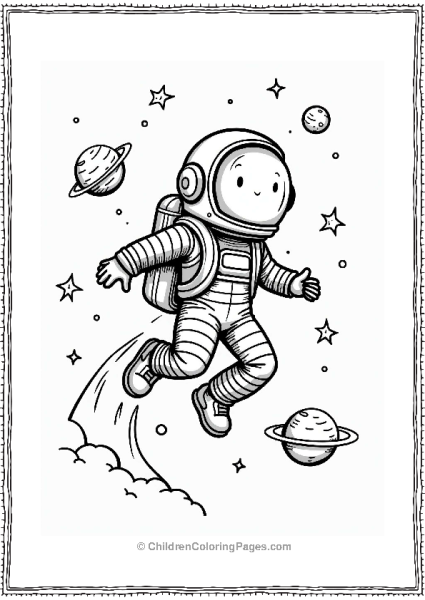 Manga Space Explorer With Jetpack In Space Free PDF Printable