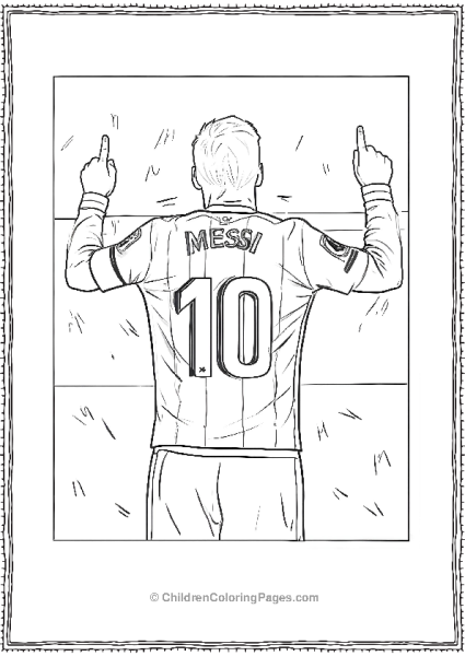 Messi Celebrates With Pointing Fingers Free PDF Printable