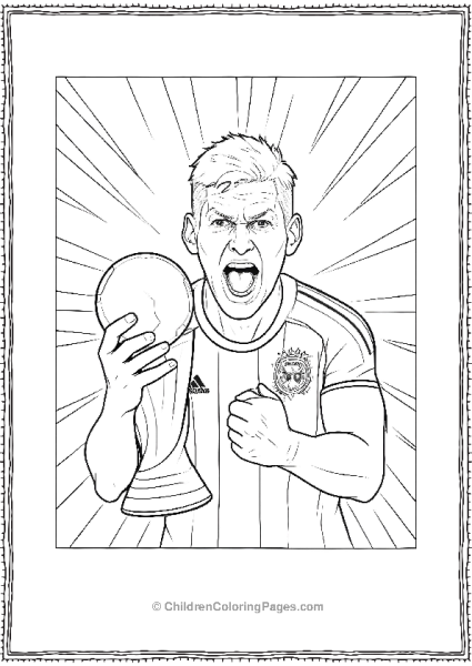 Messi Celebrating With Trophy Free PDF Printable