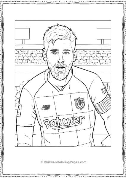 Messi Portrait At Stadium Free PDF Printable