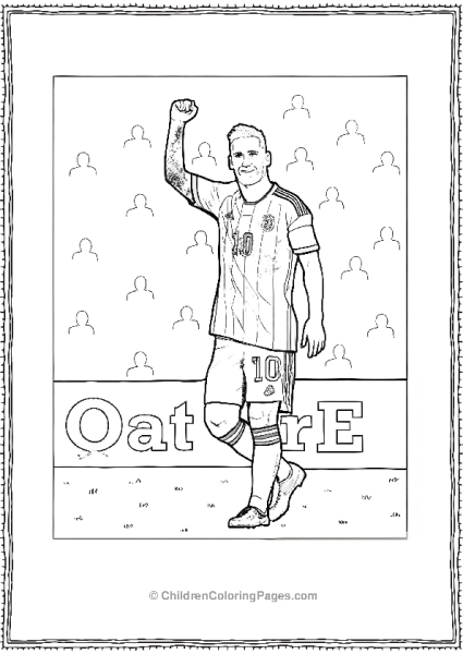 Messi Raising His Arm Free PDF Printable