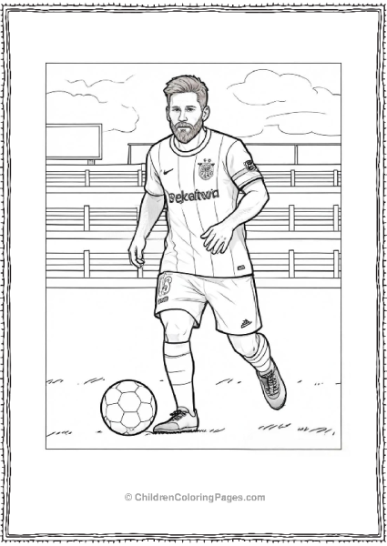 Messi With Soccer Ball Free PDF Printable