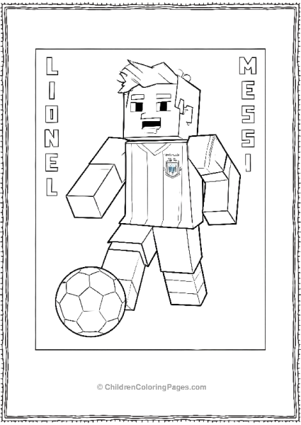 Minecraft Messi Kicking Ball Free PDF Printable