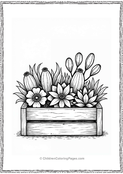 Minimalist Succulent Garden In Wooden Crate Free PDF Printable