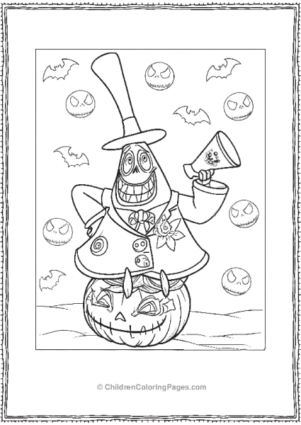 Miss Mindy Mayor Sitting On A Pumpkin Nigtmare Before Christmas Free PDF Printable