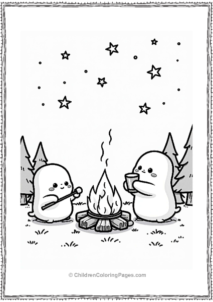 Molang At A Cozy Campfire Free PDF Printable