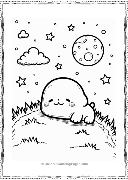 Molang Gazing At A Starry Night Free PDF Printable