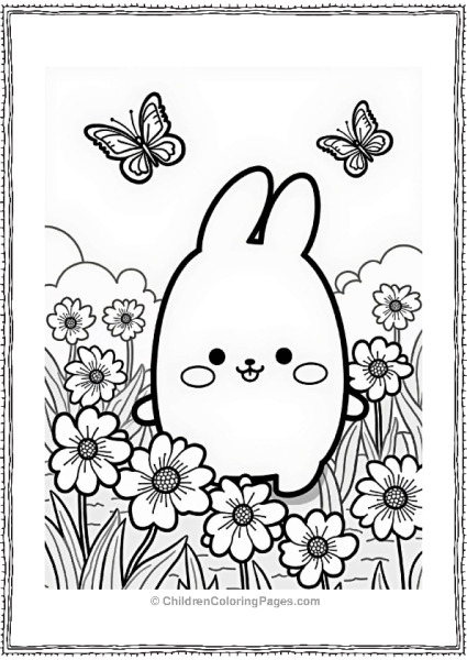 Molang In A Flower Field Free PDF Printable