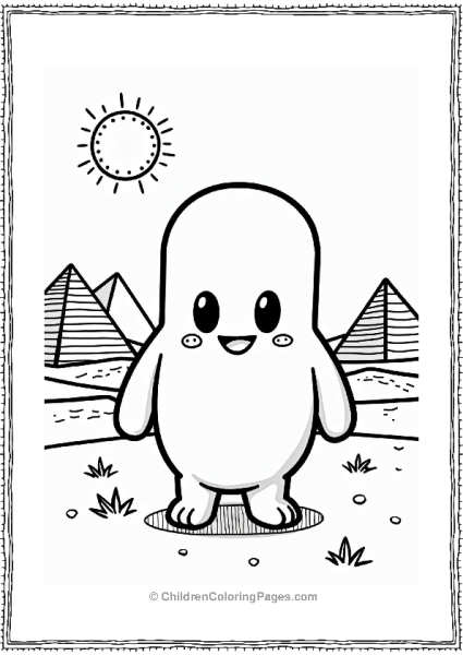 Molang In Cairo With Pyramids Free PDF Printable