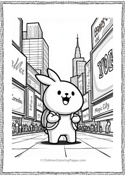 Molang In Times Square Free PDF Printable