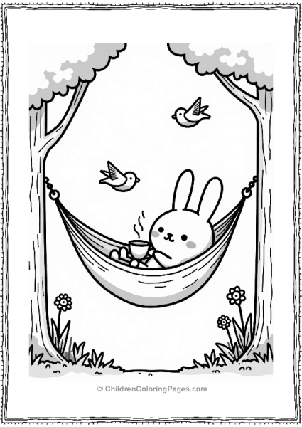 Molang Relaxing In A Hammock Free PDF Printable