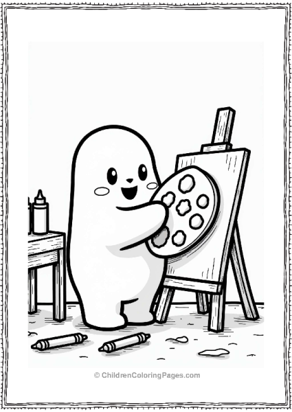 Molang With An Artist S Palette Free PDF Printable