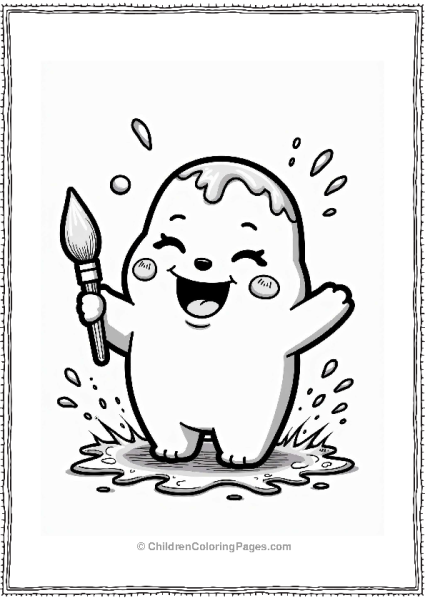 Molang With Colorful Paint Splashes Free PDF Printable