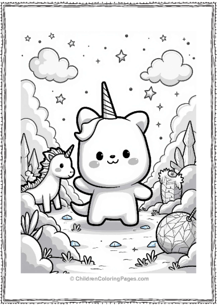 Molang With Unicorns And Dragons Free PDF Printable
