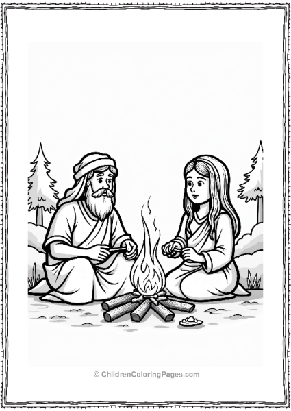 Moses And Miriam By The Campfire Free PDF Printable