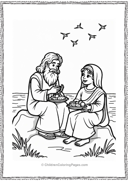 Moses And Miriam Sharing A Meal Free PDF Printable