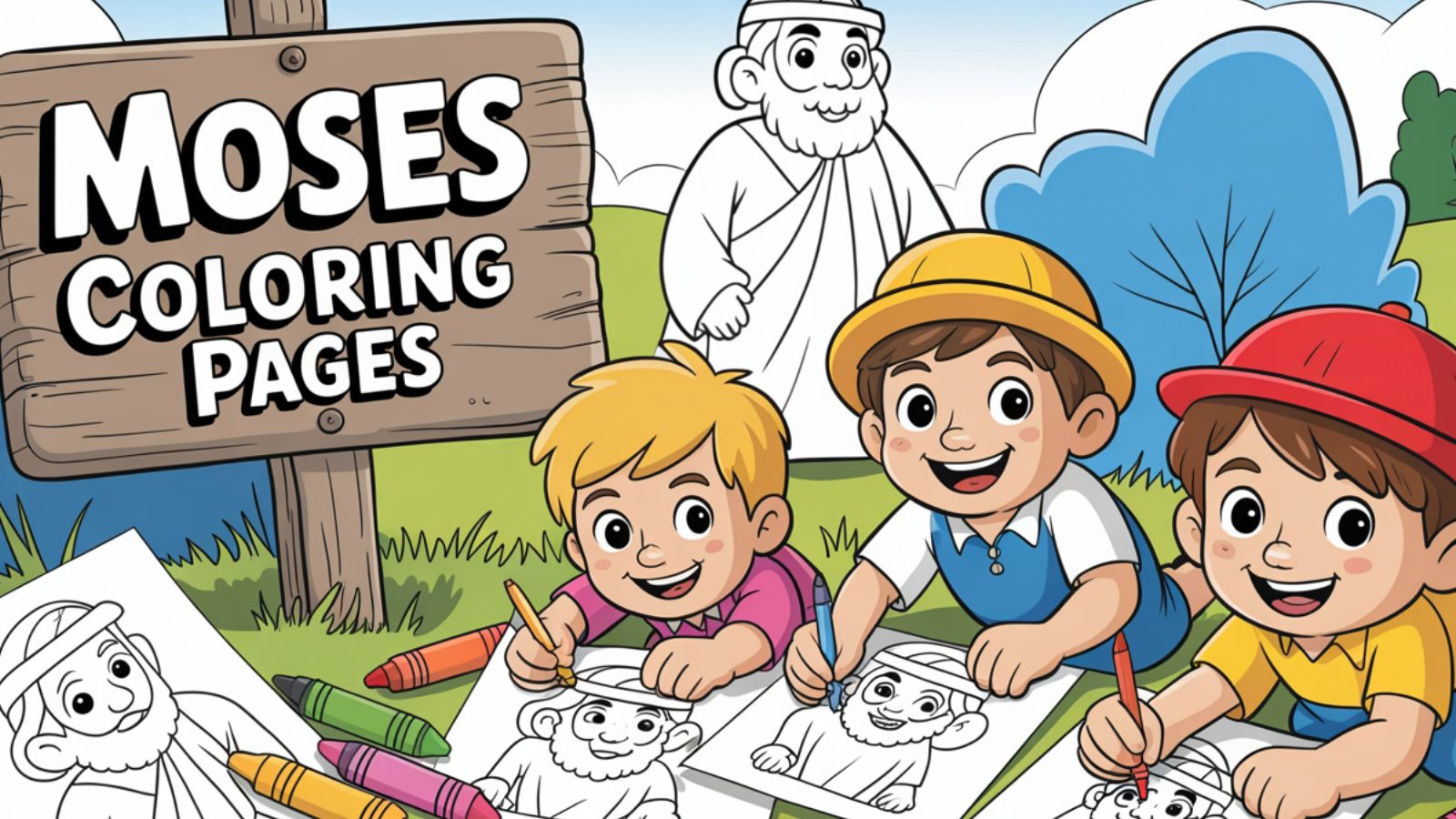 Moses Coloring Pages – Free PDF Printables 👶🏽🧺⛰️🌿