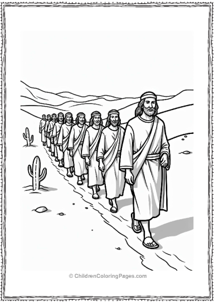 Moses Guiding Israelites In The Desert Free PDF Printable