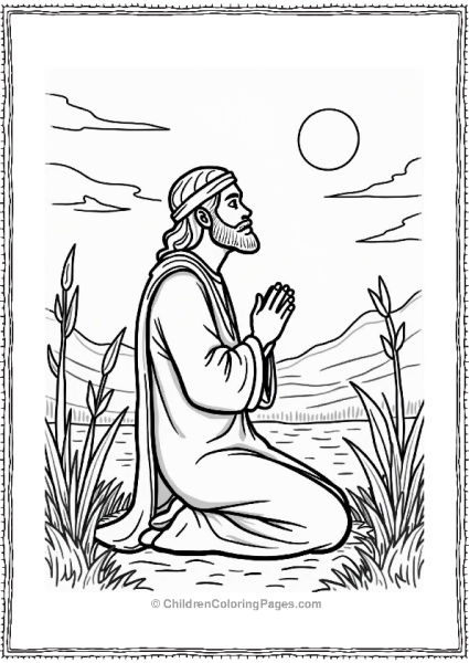 Moses In Prayer With Desert Plants Free PDF Printable