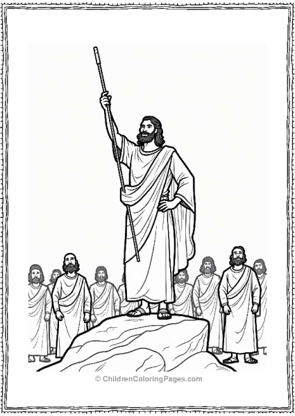 Moses Standing Tall On A Rock Free PDF Printable