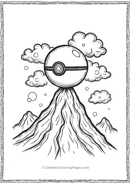 Mystical Pokeball On A Mountain Peak Free PDF Printable