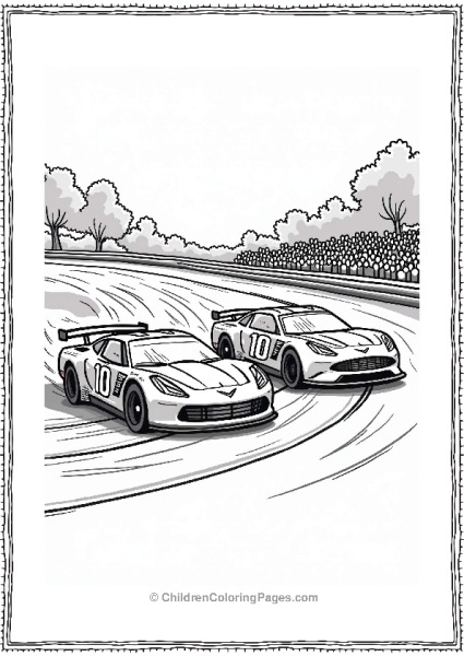 NASCAR Race Cars Drifting On Track Free PDF Printable