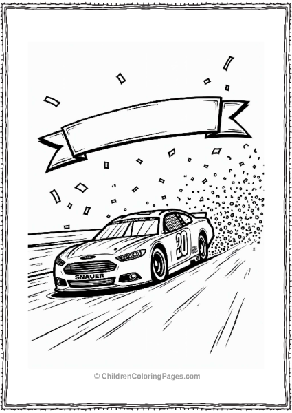 NASCAR Vehicle Crossing The Finish Line Free PDF Printable