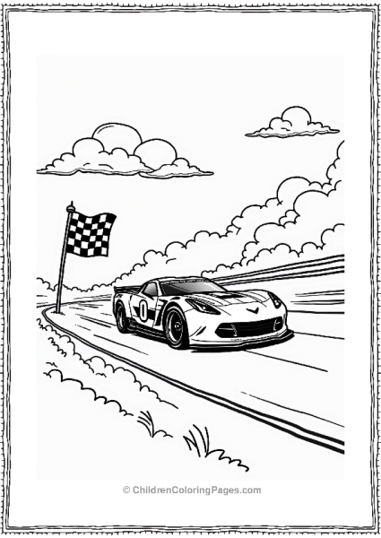 NASCAR Vehicle Near Checkered Flag Free PDF Printable