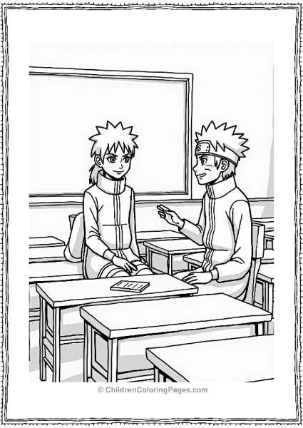 Naruto And Iruka In The Classroom Free PDF Printable