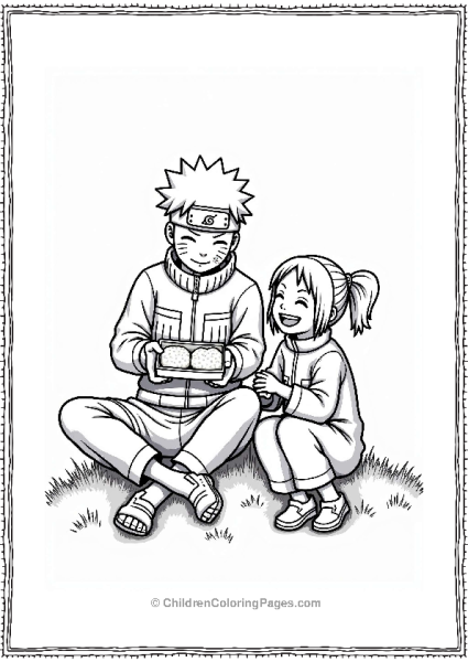 Naruto And Sakura Sharing A Snack Free PDF Printable