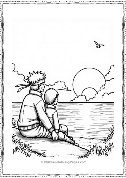 Naruto And Sakura Watching The Sunset Free PDF Printable