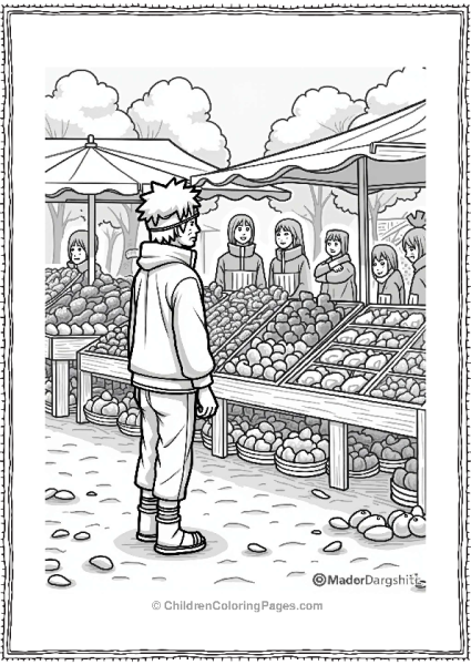 Naruto At The Colorful Market Free PDF Printable