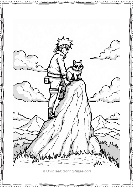 Naruto Climbing A Mountain Free PDF Printable