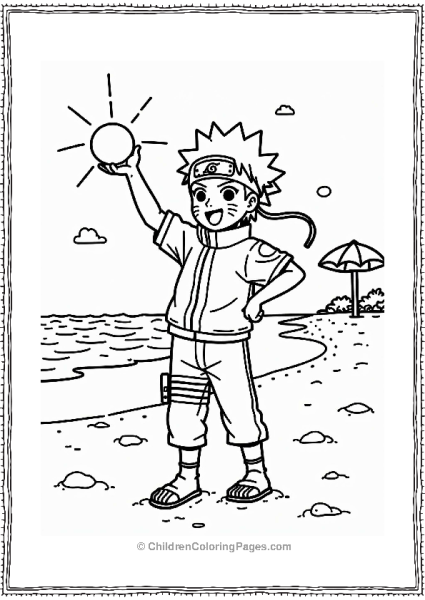 Naruto Creating Rasengan At The Beach Free PDF Printable