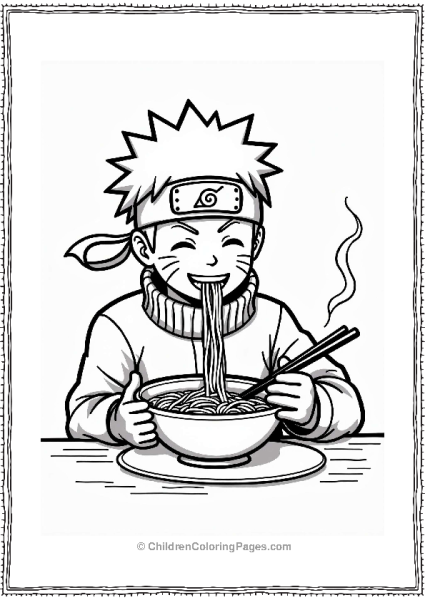 Naruto Enjoying Ramen Free PDF Printable