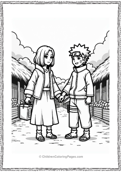 Naruto Helping Villagers In The Market Free PDF Printable