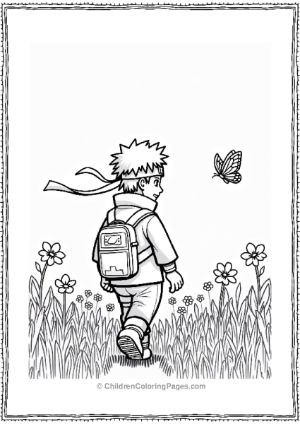 Naruto In A Flower Field Free PDF Printable