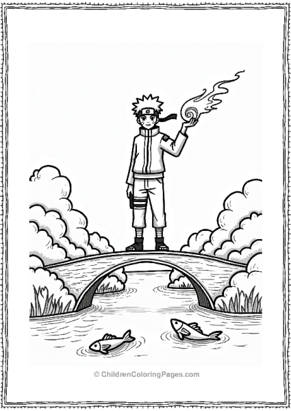 Naruto On A Bridge With Rasengan Free PDF Printable