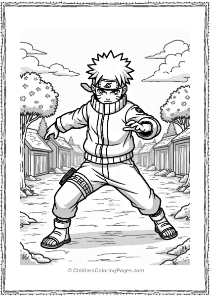 Naruto Performing Rasengan In The Village Free PDF Printable