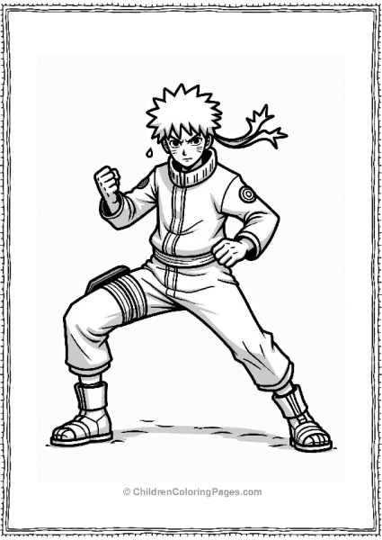 Naruto Rock Lee Training In Dynamic Pose Free PDF Printable