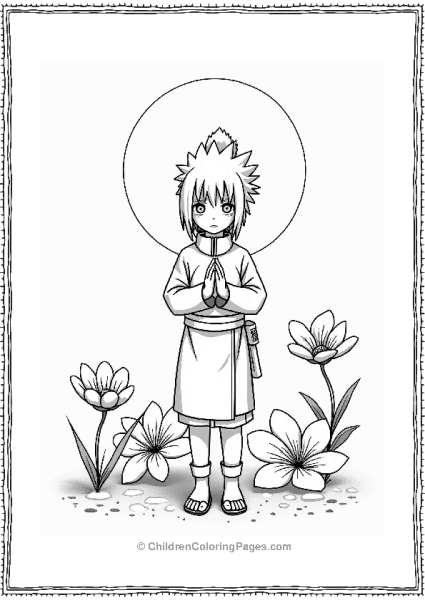 Naruto Sakuras Healing Jutsu With Flowers Free PDF Printable