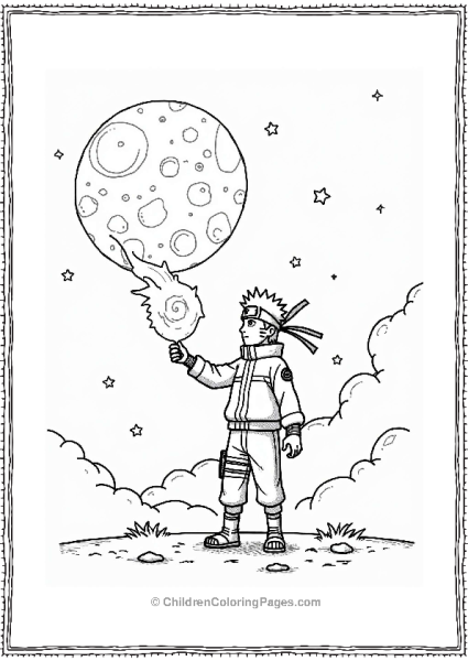 Naruto Showcasing Rasengan Under A Starry Sky Free PDF Printable