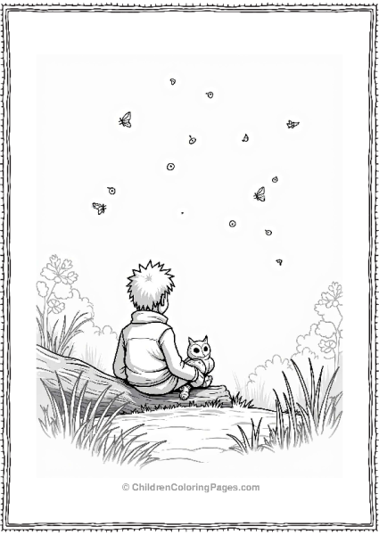 Naruto Watching Fireflies At Dusk Free PDF Printable