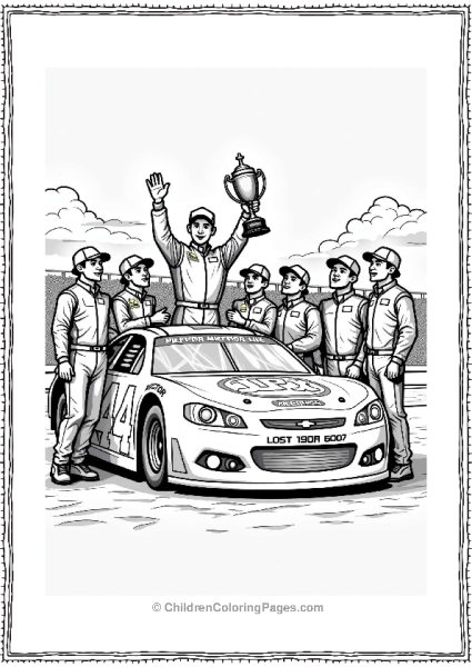 Nascar Driver And Team Celebration In Victory Lane Free PDF Printable