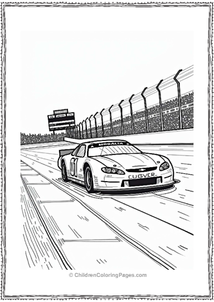 Nascar Race Car At The Raceway Free PDF Printable