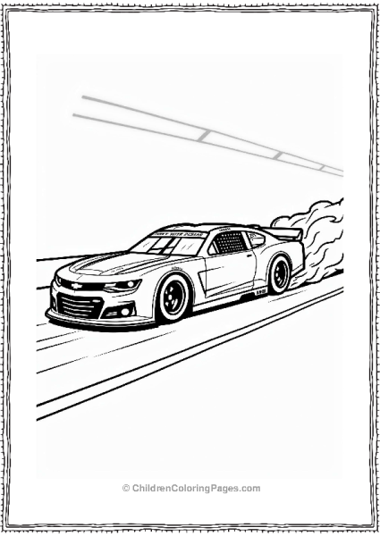 Nascar Racing Car On A Straight Track Free PDF Printable