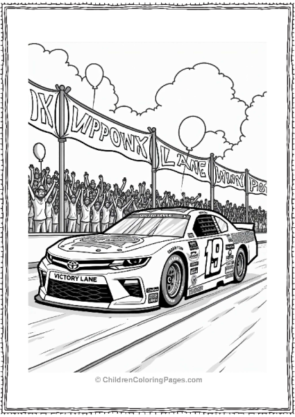 Nascar Victory Lane Celebration With Race Car Free PDF Printable