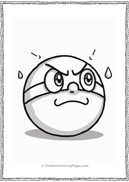 Nervous Pokeball Outline Design Free PDF Printable